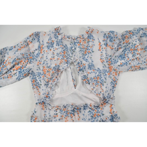 Unbranded Floral‎ Dress Long Sleeves Cottagecore Fairy Womens M Deep V-Neck - Picture 16 of 16